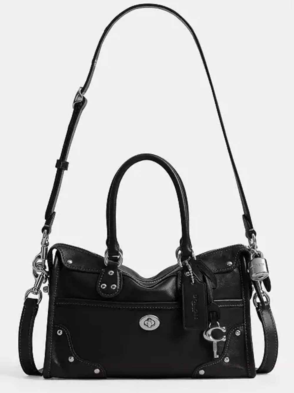 Coach Rhyder 24 Black Glazed Leather BNWT